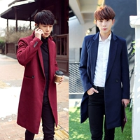 Mùa thu và mùa đông mới áo khoác nam phiên bản Hàn Quốc giản dị của nam dài phần dày áo khoác thời trang quý ông khóa ao khoac nam