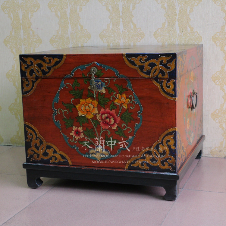 Tân cổ điển Trung Quốc đồ nội thất  Tây Tạng sơn cũ làm bằng gỗ long não nguyên chất hộp gỗ rắn hộp vuông nhiều - Cái hộp hộp gỗ