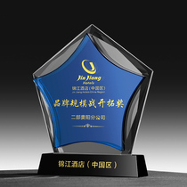 Creative Pentagram Trophy Custom SeaStar Awards Enterprise Awards Crystal Authorisation Letter Hire Book Memorial Honor Card Lettering