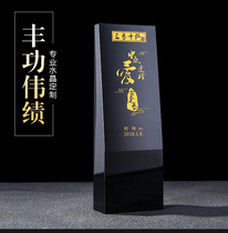 Crystal Trophy Customised Black Bevel Medals for High-end Business Creative Trophies Trophy franchise Franchise Medals