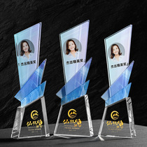 Crystal photo trophies Colorful Print Bank Auto Insurance Companies Customize Creative Medal Awards Commemorative Set to Do the lettering