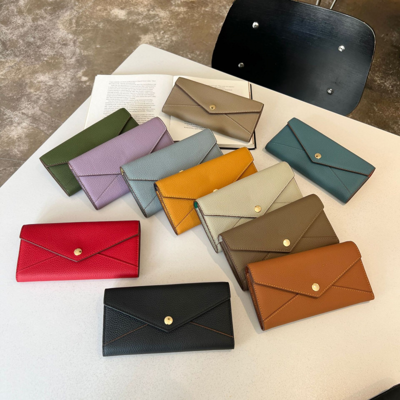 Genuine Leather Long Wallet for Women, Genuine Leather Pebbled Long Wallet, 2026 New Fashion Color-Blocked Clutch Bag Genuine Leather Long Wallet for Women, Genuine Leather Pebbled Long Wallet, 2026 New Fashion Color-Blocked Clutch Bag