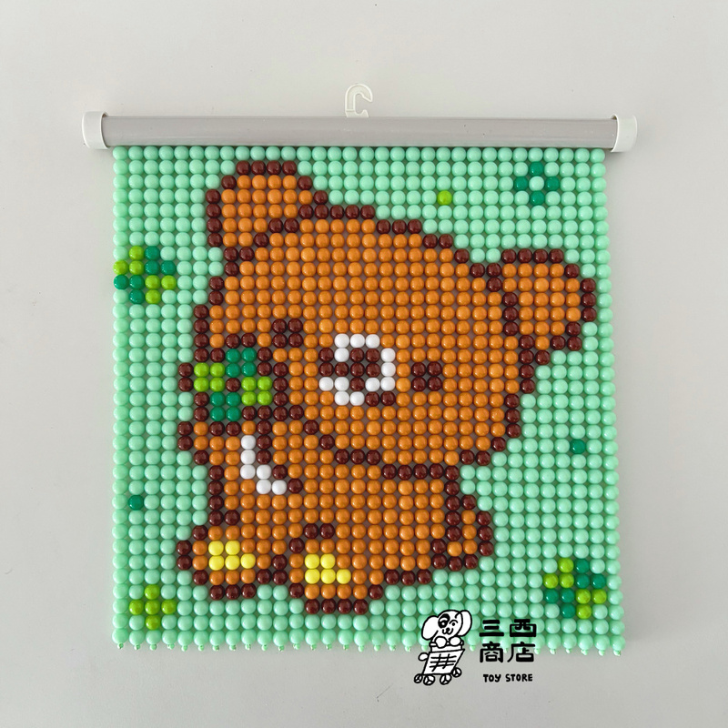 Sansi Store | LAOSHU Four-Leaf Clover Rilakkuma Beaded Decorative Hanging Painting Beaded Curtain Finished Product Material Kit