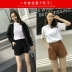 Quần short len ​​nữ mùa đông cạp cao quần ống rộng 2018 mới Hàn Quốc phiên bản hoang dã mặc mùa thu đông và bốt dày