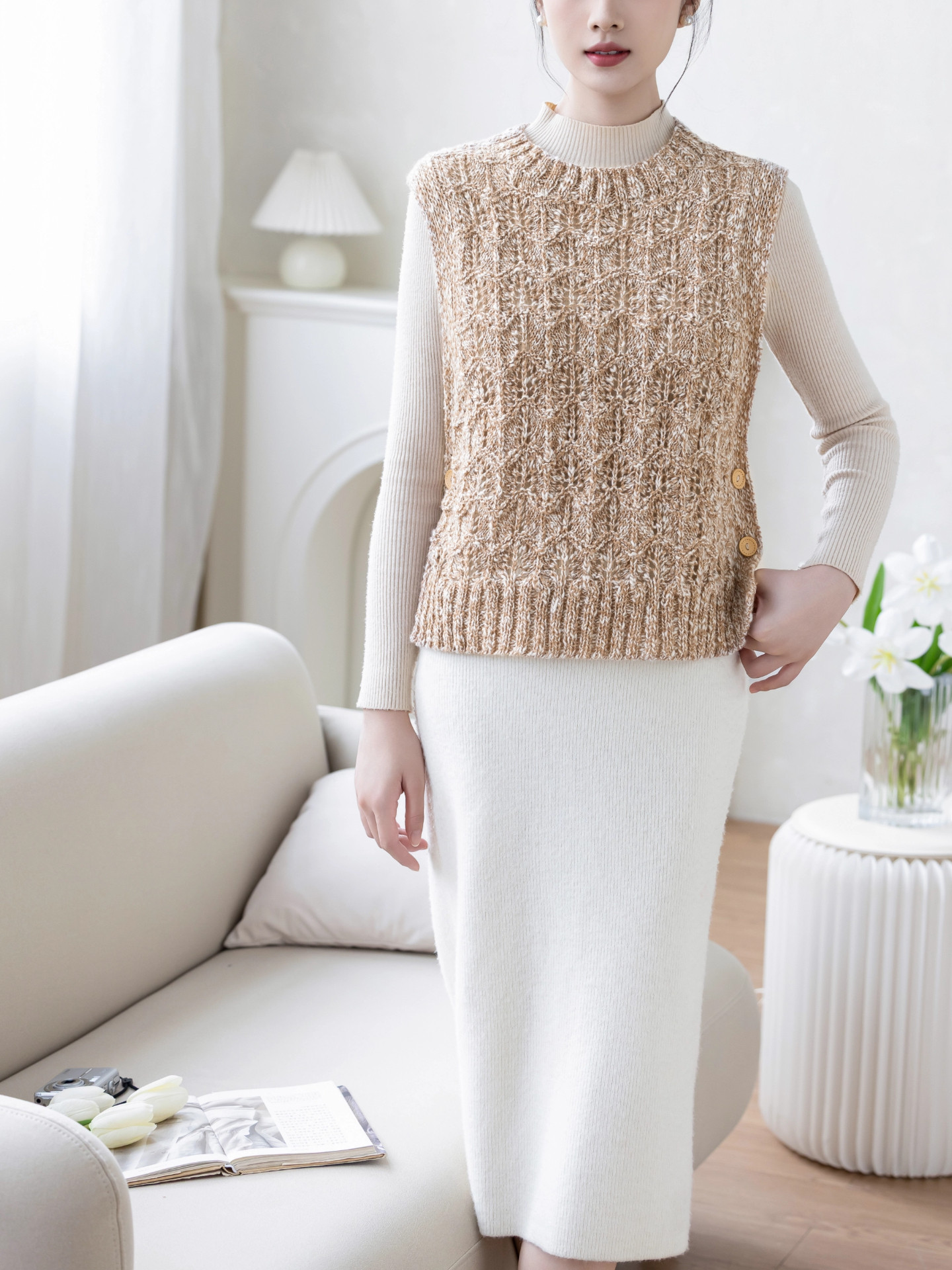 Sister Su Su’s Jianjia Cashmere Vest Handmade DIY Clothes Wool Ball Needle Wool Thread Material Pack