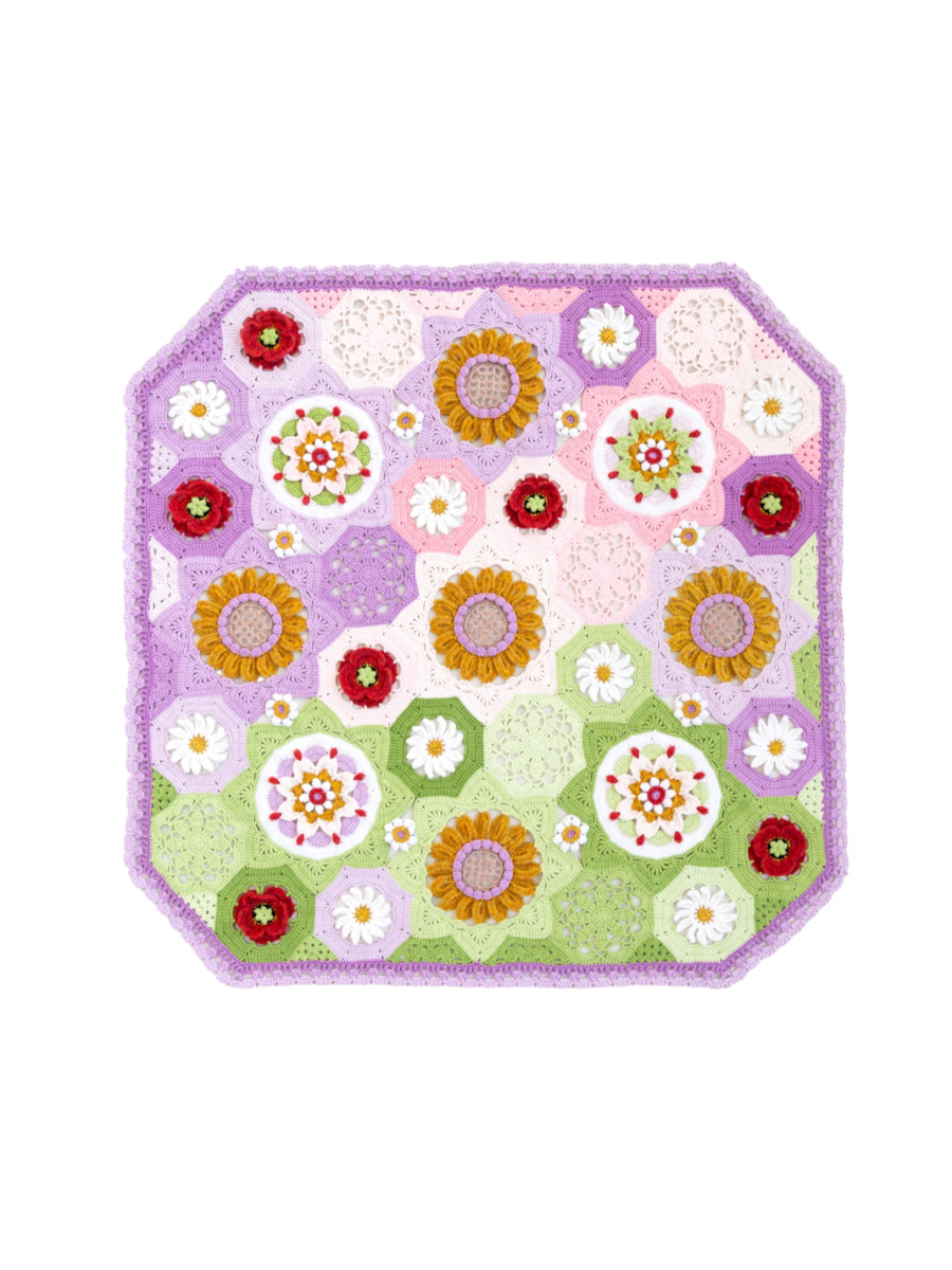 Sister Su Su’s fairy tale flower patchwork blanket handmade DIY crochet blanket homemade yarn ball material package