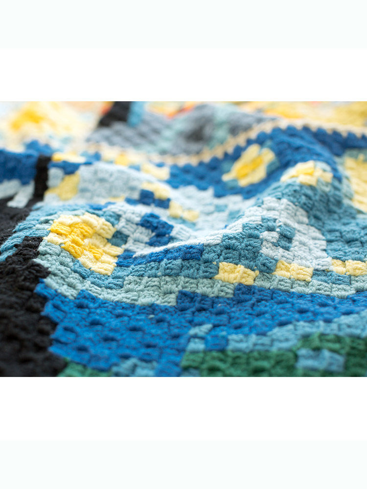 Sister Su Su's artistic pixel blanket handmade diy crochet four-strand milk cotton woven blanket material package