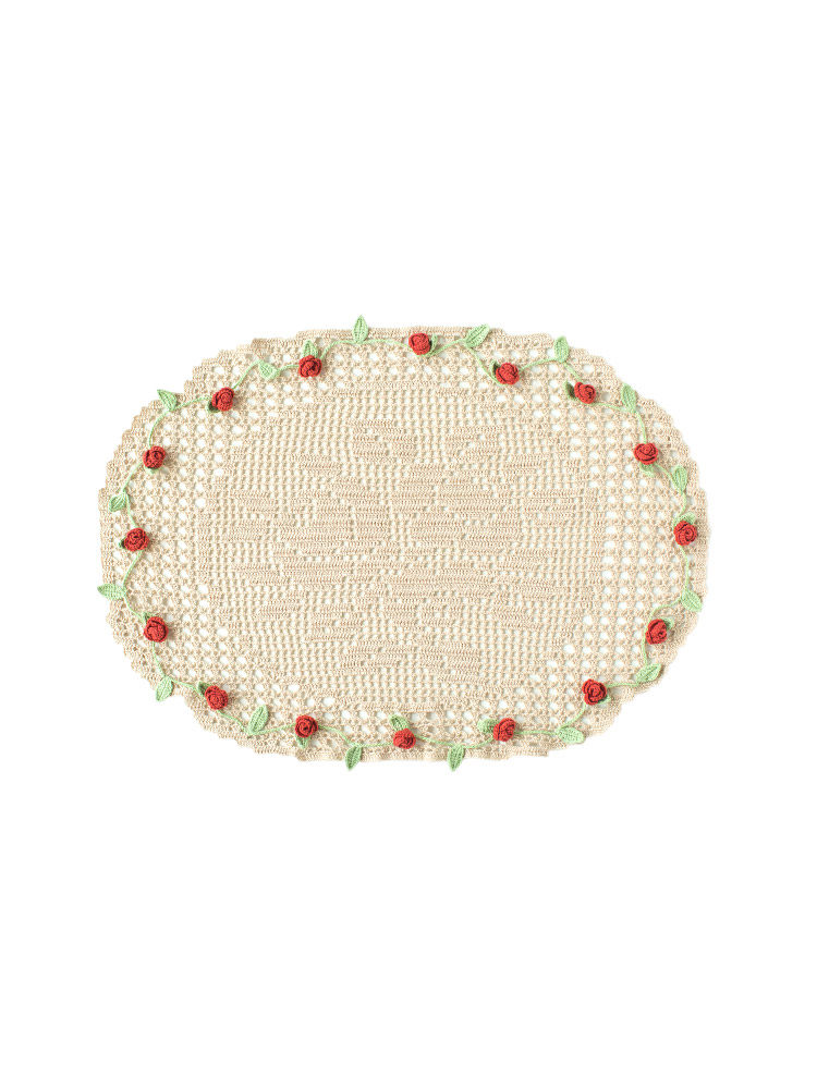 Sister Su Su’s rose lace flower cushion to pass the time, handmade diy crochet yarn ball material package