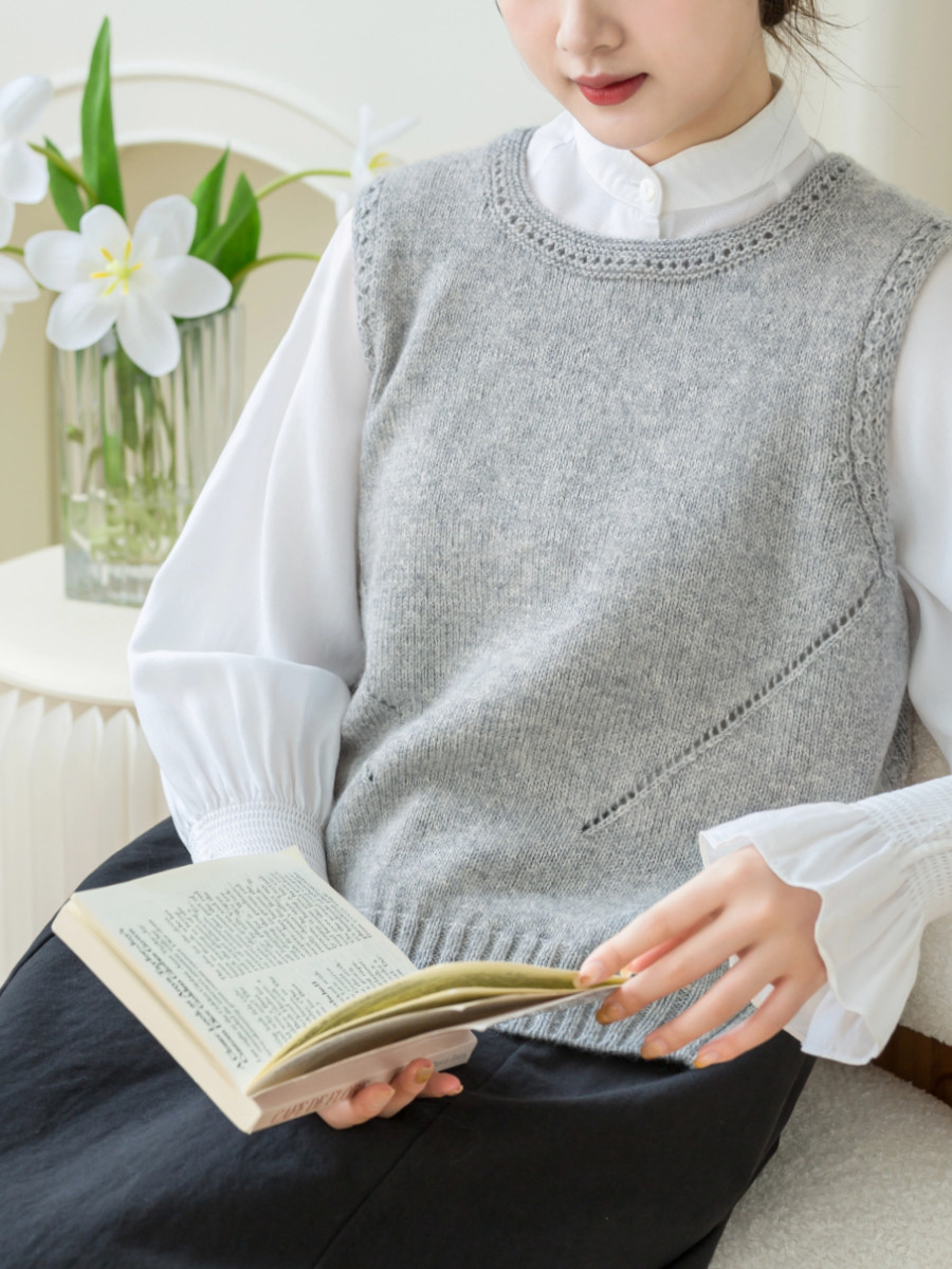 Sister Su Su's elegant quality vest, stick needle wool ball, handmade DIY knitting cashmere clothing material package