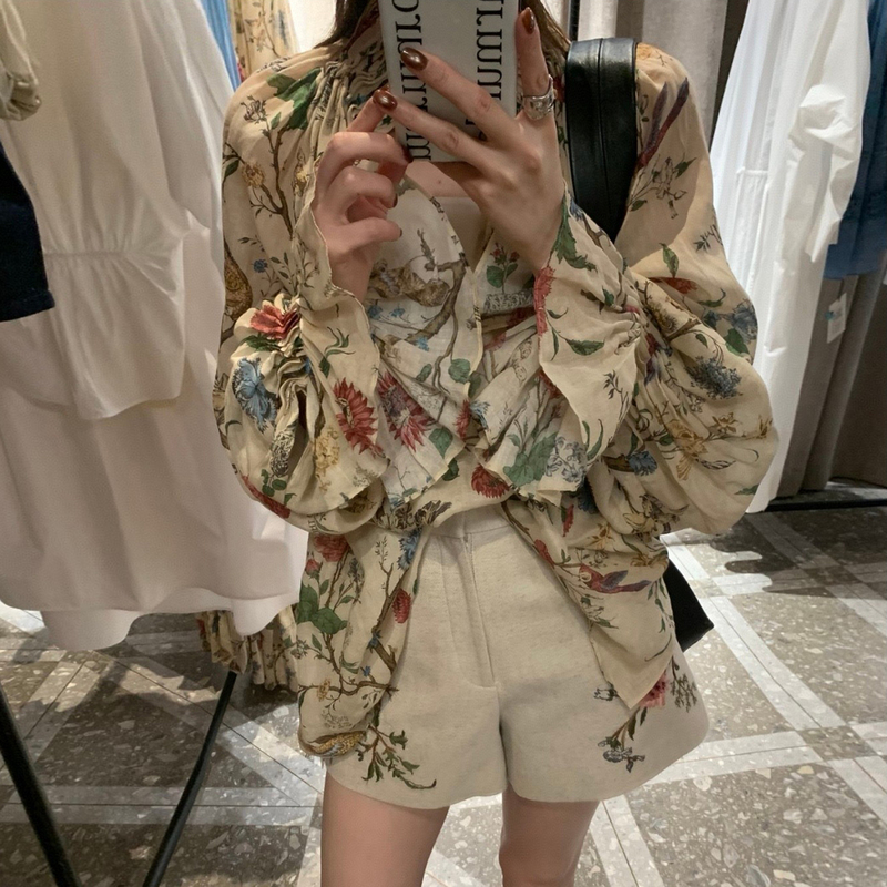 French-Style Printed Long-Sleeved Shirt Set for Women 2026 Summer New Floral Romantic Outfit French-Style Printed Long-Sleeved Shirt Set for Women 2026 Summer New Floral Romantic Outfit