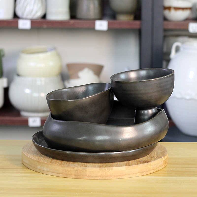 Danish Black Dinnerware Set of Four (Small Bowl)