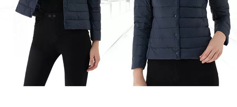 Áo khoác nhẹ cho nữ 2019 thu đông mới ngắn cổ tròn bên trong mặc xuống áo khoác cỡ lớn áo khoác mỏng - Xuống áo khoác
