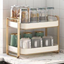 Cup rack storage rack water cup teacup tea set glass cup storage rack desktop multi-layer tray house drain box