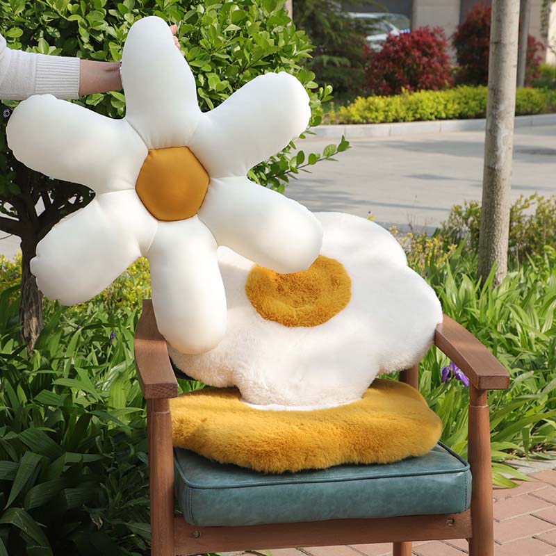 Flower cushion poached egg chair cushion sofa memory cotton egg yolk ass cushion round frangipani B&B rabbit plush