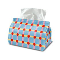Meow Da and Wang Er original dopamine geometric square Nordic fabric tissue bag home living room tissue box