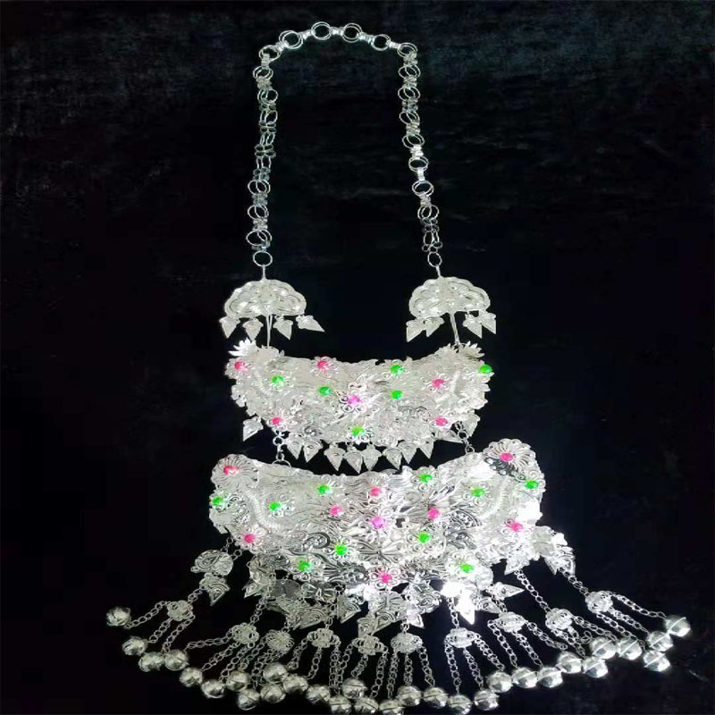 Guizhou Miao headdress Miao silver hat collar ethnic minority silver jewelry Dong Yao performance costume accessories