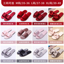 Bride wedding red satin slippers Non-slip morning robe Bridesmaid shoes Bow Velvet festive newcomer shoes Ladies