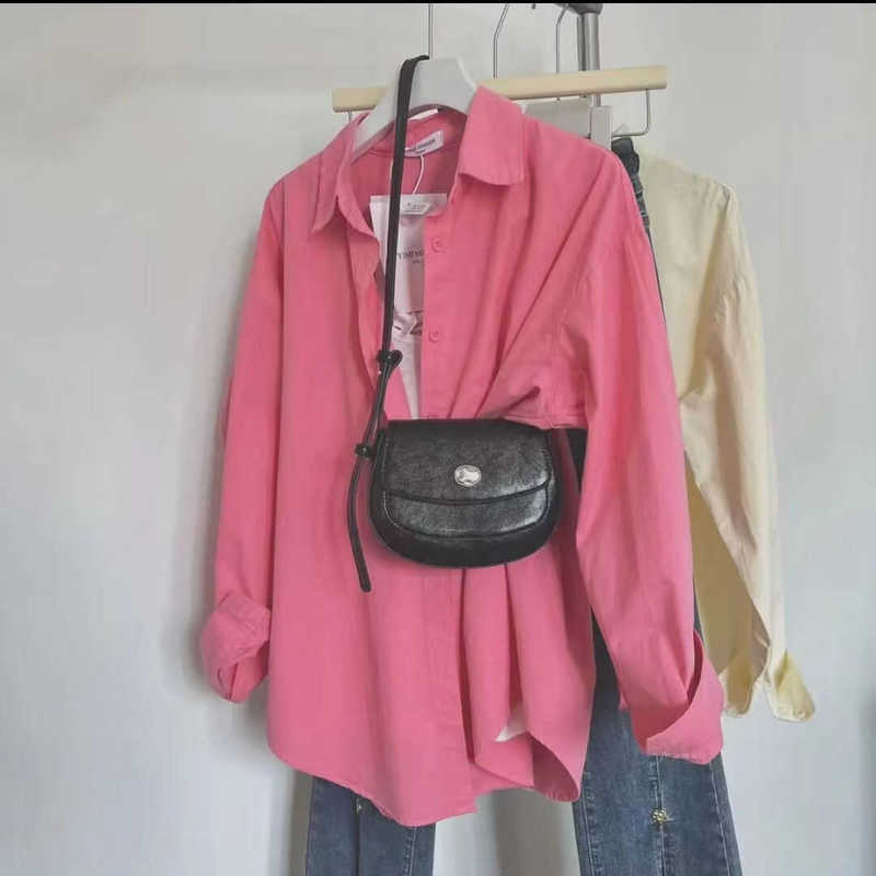 2026 Spring and Autumn New Solid Color Shirt Casual Thin Summer Sun Protection Fashionable Popular Versatile Simple Shirt