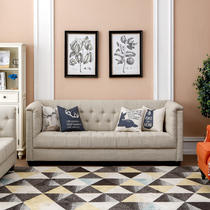 Yaranju American country sofa imported cotton and linen fabric pull buckle design light luxury small apartment living room furniture