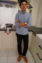 Xiaoxi original Oxford white shirt male long sleeve slim Yu Wenle cotton trend casual shirt youth tide