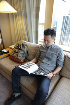 BF Spring and Autumn style Creek original classic gray cotton color spinning mens long sleeve shirt slim Han Chao casual shirt