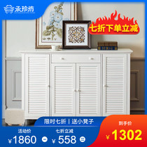 Door shoe cabinet Solid wood simple modern entrance household shoe cabinet Ultra-thin large capacity Nordic storage cabinet locker