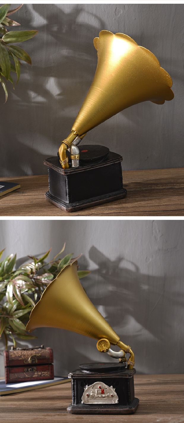Vintage máy hát Giáng sinh đồ trang trí Giáng sinh retro vinyl ghi máy trang trí quán cà phê hình ảnh đạo cụ - Máy hát máy phát nhạc đĩa than cổ