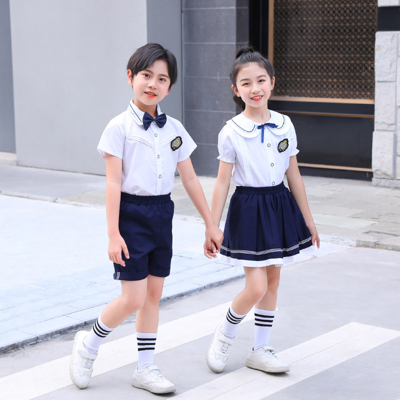 61 children's costumes primary school students chorus recitation performance dress graduation dress kindergarten summer short-sleeved