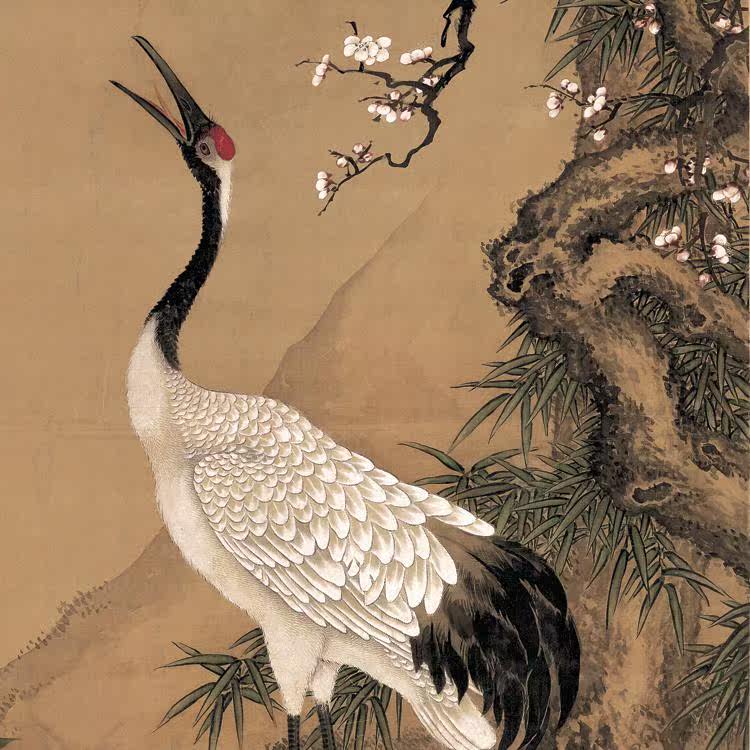 名画松鹤吉祥图图片,山水松鹤太阳图片,松鹤图片_大山谷图库