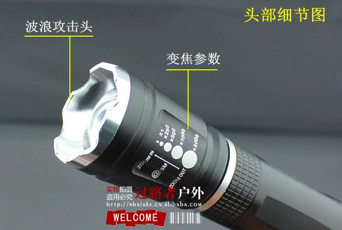 Zoom đèn pin Đèn chiếu sáng ngoài trời Q5LED đèn 18650 sạc cắm trại đi bộ đi xe đạp đèn đèn pin đội đầu chiếu xa 500m