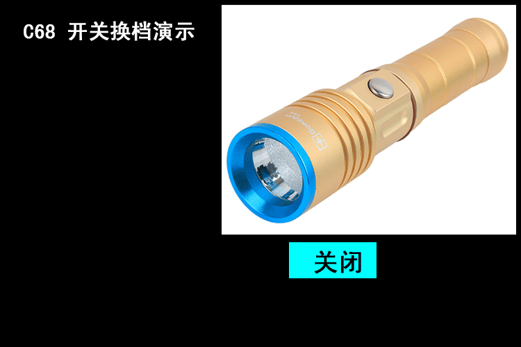 C68 đèn pin chói R2 đèn pin sạc LED đèn pin chiếu sáng ngoài trời đèn pin kiêm sạc dự phòng