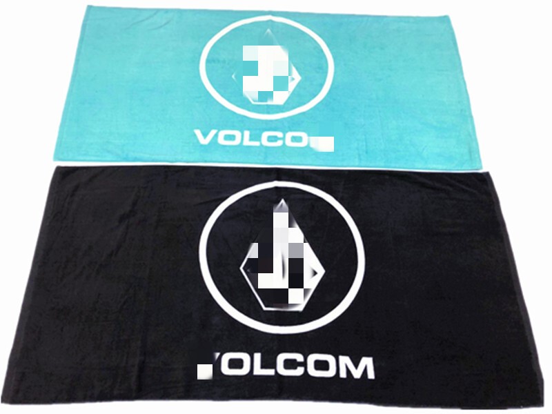 Volco* Walcon Trendy Black and Blue Cotton Adult Bath Towel Beach Towel Fitness Surfing Minor Flaw Special Price