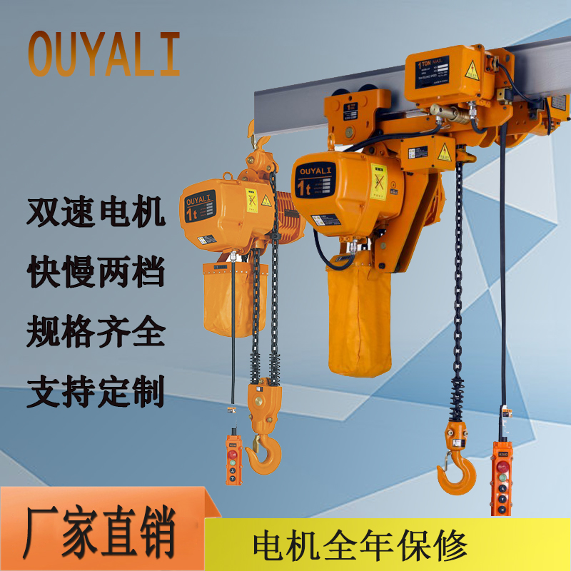 Electric crane double speed fast slow speed chain electric crane 0 51T2T3 ton 5 ton traveling crane crane