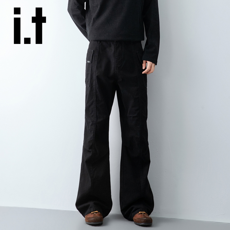 It:Chocoolate American High Street Workwear Pants Men's New Loose Straight-Leg Flared Casual Trousers