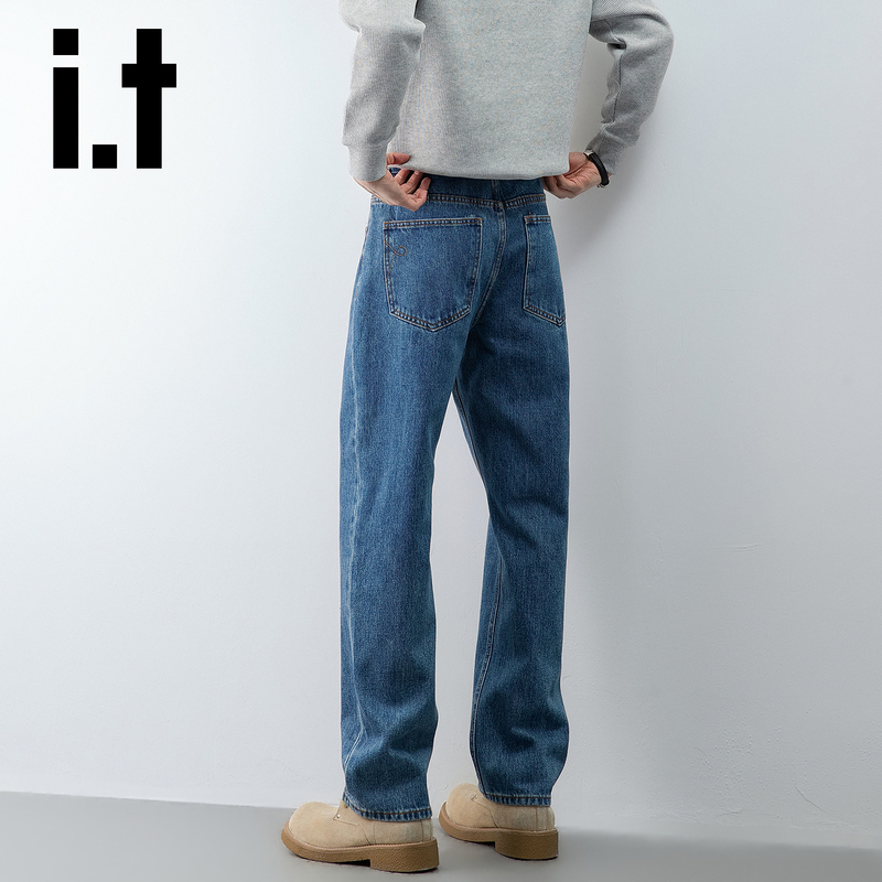 Chocoolate Old Money Style Washed Men's Jeans Straight Fit New Men's Long Pants Spring Slim Fit