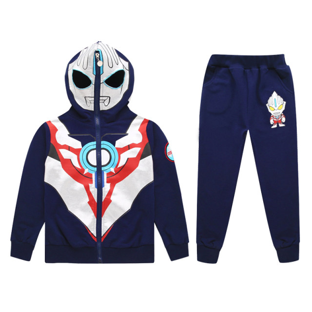 Ultraman Clothes Children's Spring Clothes Boys' Sweater Suits Spider-Man Spring and Autumn Sports Children's Clothing