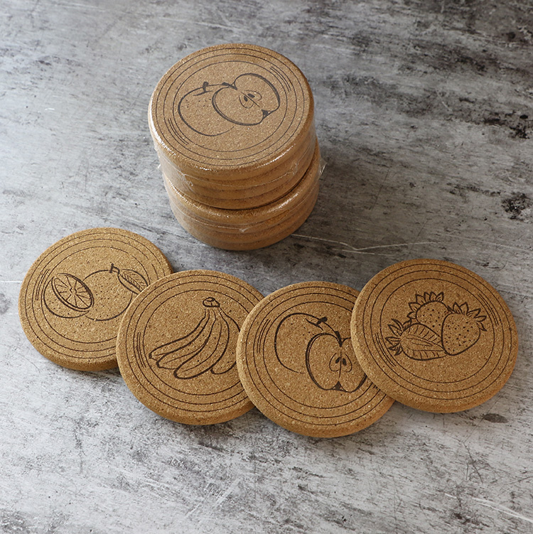 8 Gói Cork Coaster Round Chống trượt Cup Cup Coaster Khay trà không thấm nước Mat Kung Fu Tea Cup Cup Cup Mat - Tách bình đun nước giữ nhiệt