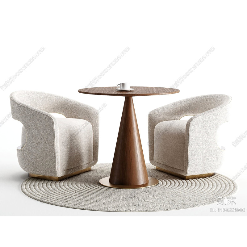 Leisure Single Sofa and Coffee Table Combination for Rest Area, Business Hotel Reception Area, Meeting and Reception Area, One Table and Two Chairs Set