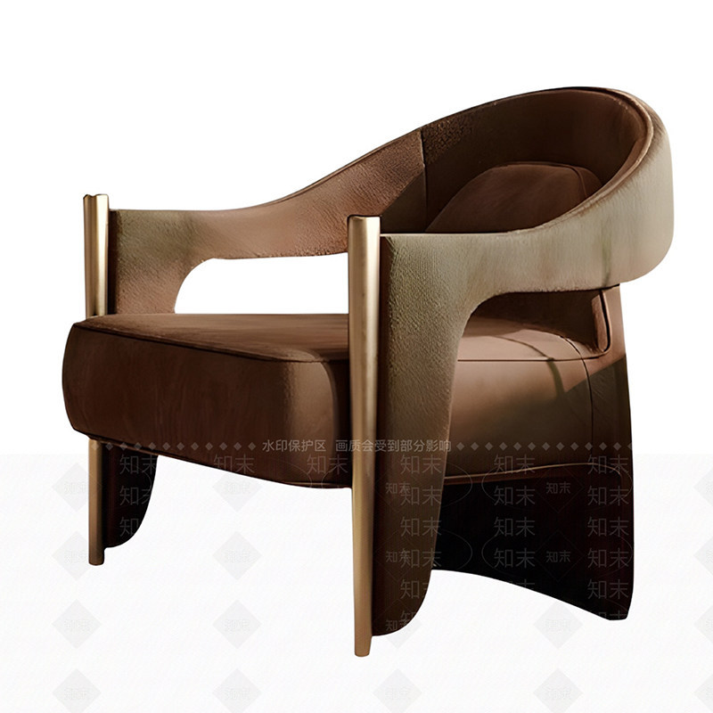 New Chinese-Style Solid Wood Designer Single Sofa Chair, Light Luxury, Simple Modern Leisure Chair, Model Room Circle Chair Three-Piece Set
