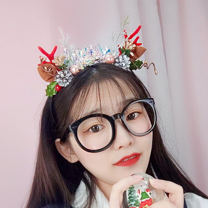 Christmas Children Head Accessories Hats Gifts Girls Toy Hair Hoop Christmas Deer Corner Elk Deer Small Gift Idea Cute
