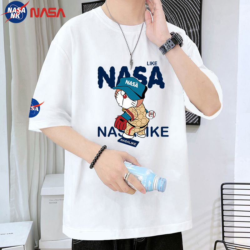 Loose Casual Nasa Collaboration Doraemon Pure Cotton Short-Sleeve T-Shirt 2026 New Summer Loose Couple T-Shirt Loose Casual Nasa Collaboration Doraemon Pure Cotton Short-Sleeve T-Shirt 2026 New Summer Loose Couple T-Shirt