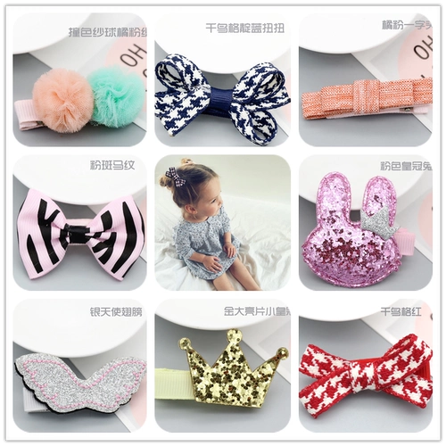 Милая детская заколка для волос с бантиком, детские безвредные шпильки для волос, аксессуар для волос, не повреждает волосы