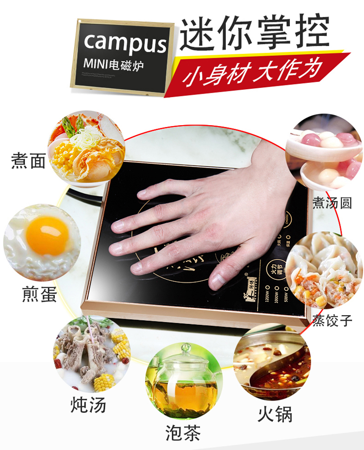 bếp từ công nghiệp đôi Bếp từ cảm ứng Hộ gia đình nhỏ Lò hơi nhỏ lửa Căn hộ đơn đa chức năng Bếp điện từ Kung Fu Tea Set Tea Pot bếp từ loại nào tốt và tiết kiệm điện