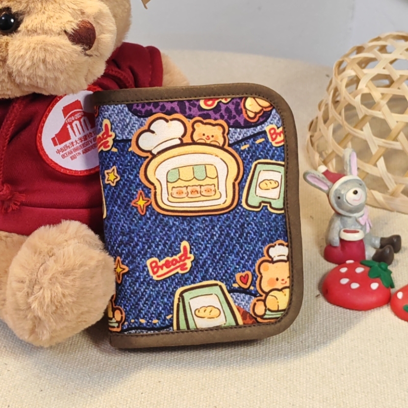 【Xiao Ai Is Very Sleepy】Original Handmade Butter Bear Short Wallet, Multifunctional Card Holder, Portable Storage, Cute 【Xiao Ai Is Very Sleepy】Original Handmade Butter Bear Short Wallet, Multifunctional Card Holder, Portable Storage, Cute