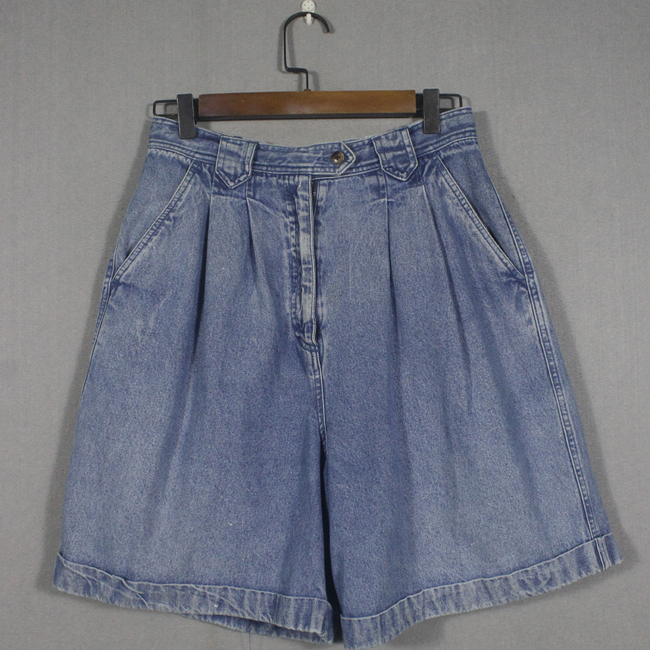 Women's 68cm Waist Vintage American W00Lrich High-Waisted Loose Washed Distressed Denim Shorts