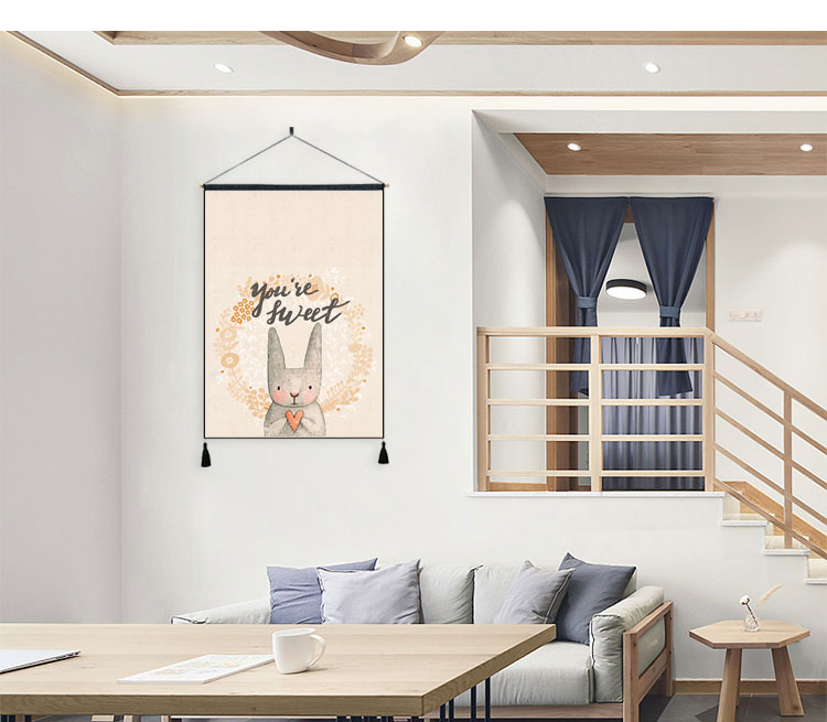 Phim hoạt hình Bắc Âu anime tấm thảm dọc trẻ em phòng ngủ đầu giường vải sơn tường bức tranh tường treo tường treo thảm decor