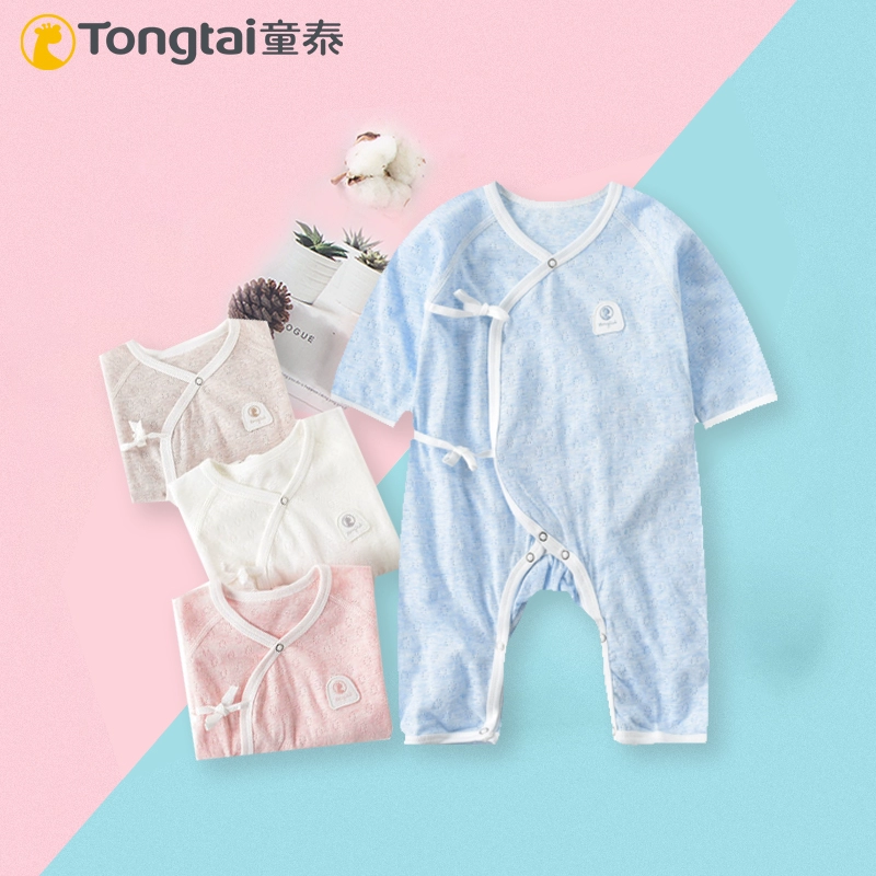 Quần áo sơ sinh mùa hè Tongtai cotton trẻ em 0-6 tháng mỏng Oneies trẻ em romper romper - Áo liền quần