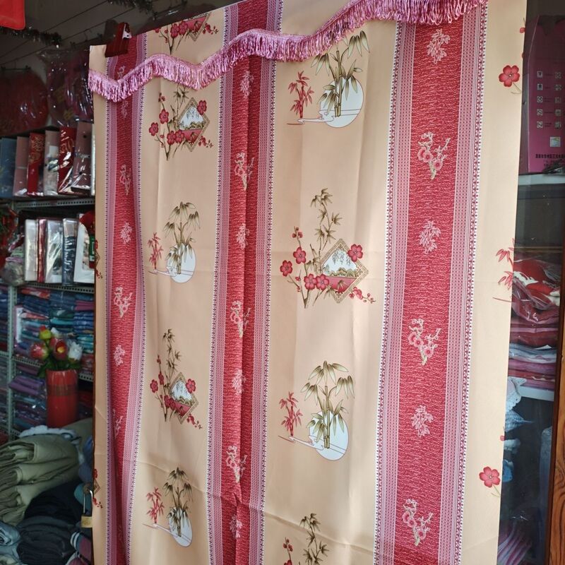 New Style Door Curtain, Rural Fabric Art, Household Single/Double Door Mosquito-Proof and Wind-Blocking Curtain, Available in Various Sizes, Suitable for All Seasons, Hanging Curtain