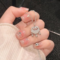 Breast milk souvenir baby fetal hair safety lock S925 sterling silver homemade newborn baby fetal hair milk necklace pendant