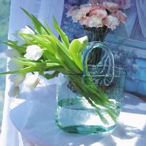 Mandison net red packet vase glass transparent light and luxurious fish tank pendulum with flower arrangement water for flower and hand basket